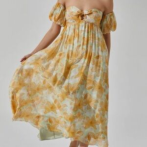 ASTR the label twist bust midi floral dress